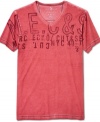 Show off your industrious style side with this graphic v-neck t-shirt from Marc Ecko Cut & Sew.