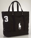 The essential Big Pony tote bag in durable cotton canvas is accented with heritage embroidery, making it the perfect casual carryall for easy travel.