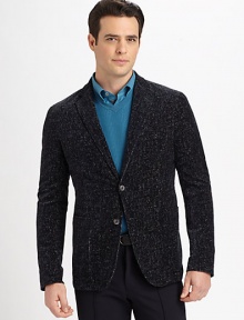 Slim-fitting blazer woven in a textured, stretch cotton blend, features narrow lapels and a two-button front closure.Button-frontWaist patch pocketsAbout 29 from shoulder to hem99% cotton/1% elastaneDry cleanImported Slim-fitting blazer woven in a textured, stretch cotton blend, features narrow lapels and a two-button front closure.Button-frontWaist patch pocketsAbout 29 from shoulder to hem99% cotton/1% elastaneDry cleanImported