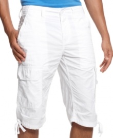 When you need an on-the-go style that holds up, these Dobby Messenger shorts from American Rag carry you through the day. When you need an on-the-go style that holds up, these Dobby Messenger shorts from American Rag carry you through the day.