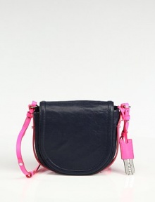 Sumptuous leather in a travel-ready silhouette, finished with a chic key-tag and studded shoulder strap.Shoulder strap, 20 dropFlap closureProtective metal feetOne center zip compartmentOne inside zip pocketFully lined7¾W X 8H X 2DImported Sumptuous leather in a travel-ready silhouette, finished with a chic key-tag and studded shoulder strap.Shoulder strap, 20 dropFlap closureProtective metal feetOne center zip compartmentOne inside zip pocketFully lined7¾W X 8H X 2DImported
