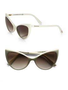 Retro-inspired, acetate frames in a cat's-eye design with signature T logo temples. Available in white with gradient brown lens.Signature T logo temples100% UV protectionMade in Italy Retro-inspired, acetate frames in a cat's-eye design with signature T logo temples. Available in white with gradient brown lens.Signature T logo temples100% UV protectionMade in Italy