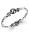 Stylishly stunning, this stretch bracelet from Charter Club is crafted from silver-tone mixed metal. Silver-tone beads raise the bar on fashion. Approximate diameter: 2-1/2 inches.