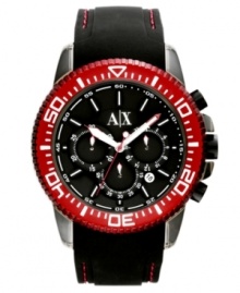 A burst of color brings rich detail to this precise sports watch by AX Armani Exchange.