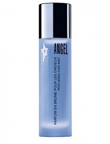 This fine spray neutralizes unwanted odors such as tobacco and pollution while gently diffusing the voluptuous facets of ANGEL. Experience a delicious scent from your flowing heavenly locks! 1 oz. This fine spray neutralizes unwanted odors such as tobacco and pollution while gently diffusing the voluptuous facets of ANGEL. Experience a delicious scent from your flowing heavenly locks! 1 oz.