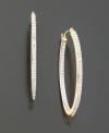A sparkling diamond-accent design updates a classic style. Set in 14k gold. Measures 1-1/2 inches.