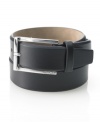 This luxe leather belt from Tumi puts a sophisticated spin on any outfit.