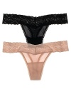 Look fabulous in this sheer thong with a lace waistband.