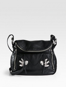 Signature metal details add playful texture to this compact leather essential. Adjustable shoulder strap, 20-24 dropTop handle, 6 dropMagnetic flap closure with top zipTwo inside zip pocketsTwo inside open pocketsFully lined13¼W X 8¾H X 3½DImported Signature metal details add playful texture to this compact leather essential. Adjustable shoulder strap, 20-24 dropTop handle, 6 dropMagnetic flap closure with top zipTwo inside zip pocketsTwo inside open pocketsFully lined13¼W X 8¾H X 3½DImported