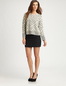 Elaborate beading adds a textured touch to this sharply cut mini skirt. Ribbed crewneckSide zipperFully linedAbout 14 longBeaded cottonDry cleanImportedModel shown is 5'9 (176cm) wearing US size Small. Elaborate beading adds a textured touch to this sharply cut mini skirt. Ribbed crewneckSide zipperFully linedAbout 14 longBeaded cottonDry cleanImportedModel shown is 5'9 (176cm) wearing US size Small.