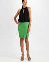 EXCLUSIVELY AT SAKS.COM Sleek and fitted in a slim pencil silhouette.Mid-rise waistVertical seamsFront zippers at hemBack zipperAbout 19 long85% viscose/9% polyamide/6% elastaneDry cleanImportedOUR FIT MODEL RECOMMENDS ordering true size. 