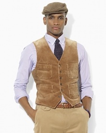 Butter-soft corduroy lends a dapper aesthetic to this gentleman's classic, finished with a faded slub twill back for vintage character. Butter-soft corduroy lends a dapper aesthetic to this gentleman's classic, finished with a faded slub twill back for vintage character.