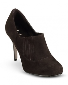 Simply chic, Cole Haan's suede heels pare essential bootie elements down to one sleek style.