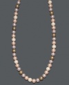 Layer your neckline in soft pastels. This Charter Club necklace features multicolored pale pink simulated plastic pearls that can be worn long or doubled. Crafted in mixed metal. Approximate length: 60 inches.