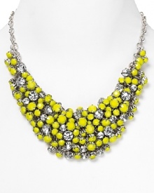 Nail this season's neon accessory trend with this bold, beaded bib necklace from Aqua. High-impact and electrically hued, it's the showpiece to covet bright now.