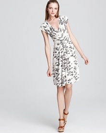 Armani Collezioni Dress - Stencil Floral Print Ruched Front