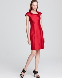 Armani Collezioni Dress - Gazar Cap Sleeve Side Pleat Sheath