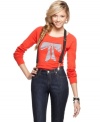 Tommy Girl's sweater with a slim fit that looks great when paired with jeggings or worn under denim suspenders.