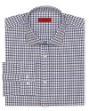 Premier cotton and a definitively cool shaded check pattern set this dress shirt apart from the standard issue office wear.