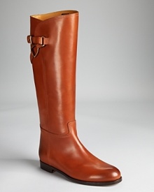 In rich, tanned leather, Ralph Lauren Collection's Sachi boots make a striking, classic statement.