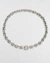 From the Chain Collection. A simply chic style featuring alternating smooth and cable links with a brilliant center link encrusted in diamonds. Sterling silverDiamonds, .81 tcwLength, about 17Push clasp closureImported 