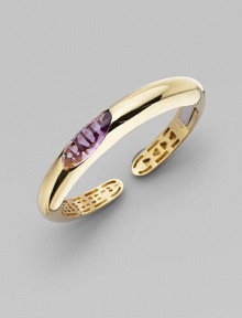 EXCLUSIVELY AT SAKS. A rounded, slim piece with a oval center stone. 18k gold Amethyst Slip-on style Length, about 7 Made in Italy 