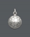 Kick your style into high gear with this sporty soccer ball charm by Rembrandt. Crafted in sterling silver, this shiny charm makes the perfect gift for the avid soccer player. Approximate drop: 3/4 inch.