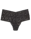 A soft stretchy lace thong in a vintage-inspired cut with a thick high-waist lace waistband.