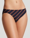 Classic stripes look fresh on this bikini bottom from DKNY -- a modern statement worn with the matching tankini top.