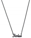 Style with guts. Showcase your personality with this affirmation pendant necklace from BCBGeneration. Features script text in hematite tone mixed metal. Approximate length: 16 inches.