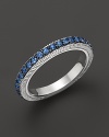 Sparkling sapphires decorative a sterling silver band ring from Judith Ripka.