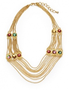 THE LOOKMultiple layered chainsCrystal and bead accentsGoldtone settingLobster claspTHE MEASUREMENTDrop width, about 4Length, about 23ORIGINImported THE LOOKMultiple layered chainsCrystal and bead accentsGoldtone settingLobster claspTHE MEASUREMENTDrop width, about 4Length, about 23ORIGINImported