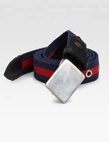 A striped design that is perfect enough to casual summer ensembles, constructed in a lively mix of canvas and leather.CanvasAbout 1 wideImported A striped design that is perfect enough to casual summer ensembles, constructed in a lively mix of canvas and leather.CanvasAbout 1 wideImported