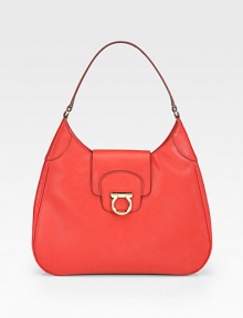 Sumptuously smooth leather crafted in a sleek, rounded silhouette with polished hardware.Shoulder strap, 9 dropToggle flap closureProtective metal feetOne inside zip pocketFully lined13½W X 9½H X 3DMade in Italy Sumptuously smooth leather crafted in a sleek, rounded silhouette with polished hardware.Shoulder strap, 9 dropToggle flap closureProtective metal feetOne inside zip pocketFully lined13½W X 9½H X 3DMade in Italy