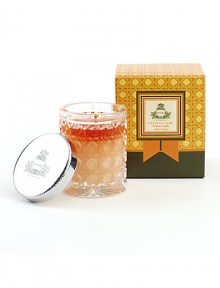 Agraria's 3.4 oz. Crystal Cane Candles are presented in an exquisite package that makes a grand impression. These beautifully luminous, fragrant, and clean burning candles are a special blend of vegetable-based premium soft waxes. A complex and subtle blend permeating the air with addictive waves of clove, the zest of bitter orange, and just a touch of cypress. Includes a decorative lid. Burn time is approximately 20-25 hours. Agraria's 3.4 oz. Crystal Cane Candles are presented in an exquisite package that makes a grand impression. These beautifully luminous, fragrant, and clean burning candles are a special blend of vegetable-based premium soft waxes. A complex and subtle blend permeating the air with addictive waves of clove, the zest of bitter orange, and just a touch of cypress. Includes a decorative lid. Burn time is approximately 20-25 hours.