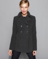 Kenneth Cole Reaction's pea coat embraces the preppy side of life. Wear over your favorite pair of dark wash denim, because classic styling is always in fashion! (Clearance)