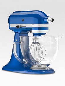 A jewel on any countertop with a premium metallic finish and an elegant, five-quart glass bowl with handle, pouring spout and measurement markings. For use with US power sockets only. A jewel on any countertop with a premium metallic finish and an elegant, five-quart glass bowl with handle, pouring spout and measurement markings. For use with US power sockets only.