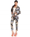 A hot fall must-have, these Bar III Front Row pants feature a bold wallpaper floral-print for an on-trend look -- pair it with the matching jacket!