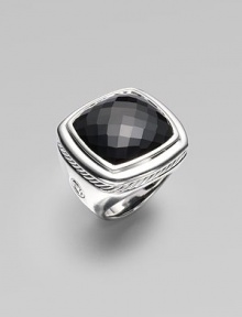 From the Albion Collection. Elegantly faceted black onyx sits within a smooth setting and band of sterling silver with rich rope-textured detailing. Black onyx Sterling silver About 1 square Imported From the Albion Collection. Elegantly faceted black onyx sits within a smooth setting and band of sterling silver with rich rope-textured detailing. Black onyx Sterling silver About 1 square Imported