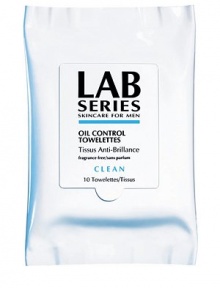 Swipes dirt, de-shines. Refreshing solution in an easy-to-use wipe clears away excess oil and pore clogging sebum. Freshens, tones and tightens pores. Leaves skin shine-free. For normal/oily skin. Comes with 30 towelettes. Swipes dirt, de-shines. Refreshing solution in an easy-to-use wipe clears away excess oil and pore clogging sebum. Freshens, tones and tightens pores. Leaves skin shine-free. For normal/oily skin. Comes with 30 towelettes.
