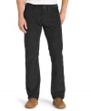 Easy-wearing cords in an easygoing shade of soft black: Levi's Slim, Straight-Leg corduroy jeans with classic five-pocket styling in Graphite.