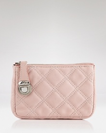 In a pretty pastel shade, Marc Jacobs' quilted leather pouch hints at girlie-chic. In a pretty pastel shade, Marc Jacobs' quilted leather pouch hints at girlie-chic.