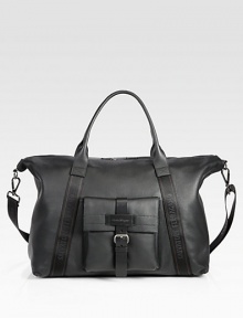 Handsomely designed carry-all with endless versatility in printed calfskin leather with signature logo strap.Zip closureTop handlesAdjustable shoulder strapExterior, interior pocketsFully linedLeather24W x 13H x 11DMade in Italy Handsomely designed carry-all with endless versatility in printed calfskin leather with signature logo strap.Zip closureTop handlesAdjustable shoulder strapExterior, interior pocketsFully linedLeather24W x 13H x 11DMade in Italy