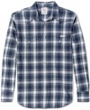 Show your down-to-earth everyman style with this plaid shirt from Lucky Brand Jeans.