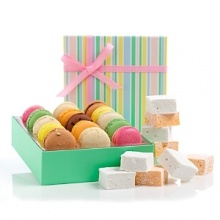 Purchase comes with 15 piece Signature Macaroon Collection, and Handmade Vanilla Marshmallows. Purchase comes with 15 piece Signature Macaroon Collection, and Handmade Vanilla Marshmallows.