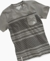 Keep his style in the lines with this crisp v-neck tee from LRG, the perfect boost to his casual style.