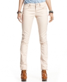 Shine-on in these sateen skinny jeans from American Rag! The glossy finish totally pops against a printed top. Shine-on in these sateen skinny jeans from American Rag! The glossy finish totally pops against a printed top.