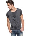 Stay ahead of the style curve with this casual contemporary slouch t-shirt from INC.