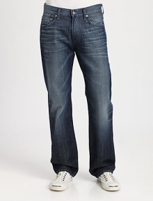 A more relaxed version from the classic straight-leg, this fit is roomier through the hip and thigh, and crafted in a rigid Italian denim which has great versatility and a masculine feel.Five-pocket styleZip flyInseam, about 34CottonMachine washMade in USA of Imported fabric A more relaxed version from the classic straight-leg, this fit is roomier through the hip and thigh, and crafted in a rigid Italian denim which has great versatility and a masculine feel.Five-pocket styleZip flyInseam, about 34CottonMachine washMade in USA of Imported fabric