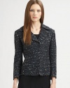 This flattering, impeccably tailored jacket is rendered in nubby, textural tweed.Notched lapelsConcealed snap closureThree-quarter sleeves with vented cuffsGathered drawstring backFully linedAbout 24 from shoulder to hem31% cotton/30% polyacrylic/28% viscose/11% polyamideDry cleanImported of Italian fabricModel shown is 5'9½ (176cm) wearing US size 4. 